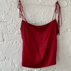 Reformation red silk top